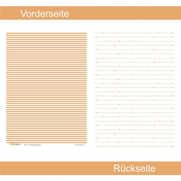 Pastellorange gestreift - Designpapier